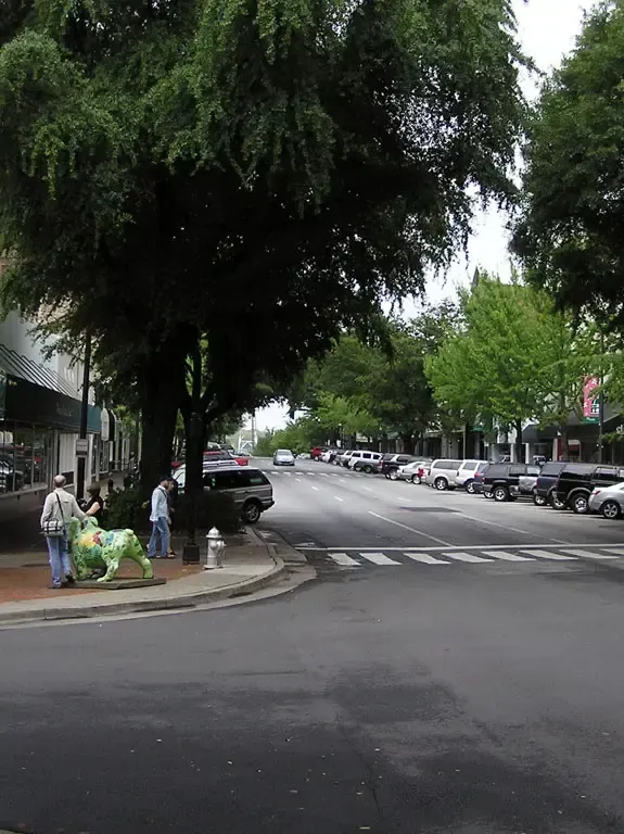 College Avenue and Clayton Street in downtown Athens, GA, home market for an Athens business broker