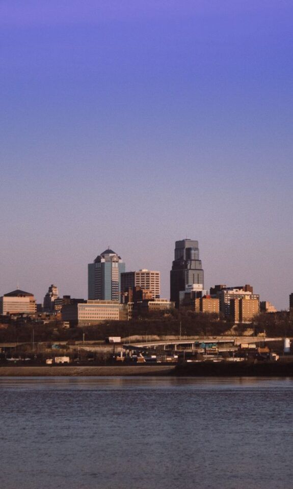 Downtown Kansas City skyline under blue sky