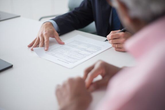 Professional signing business documents