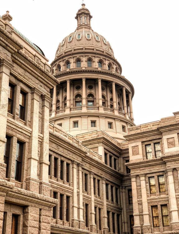 Exterior of the Texas State Capitol building in Austin
