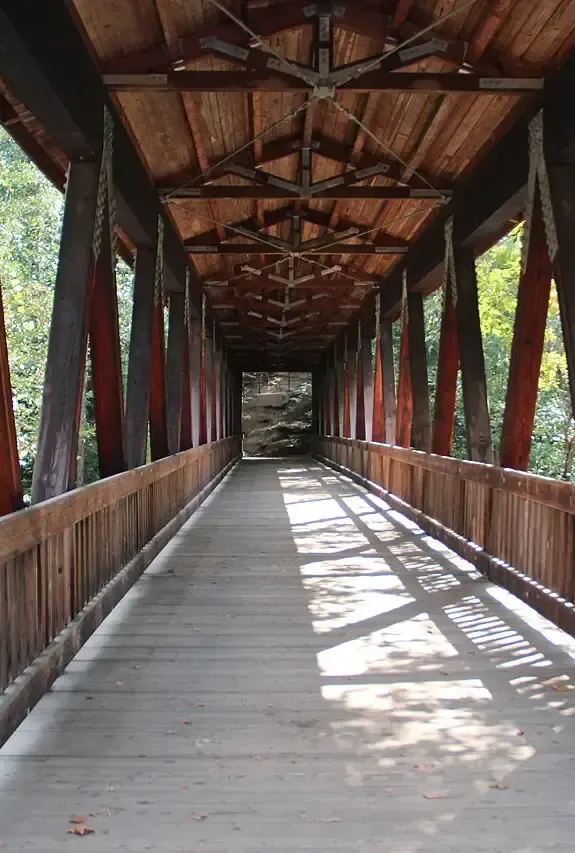 Roswell Mill covered bridge in Roswell, GA, a landmark of the North Fulton business community