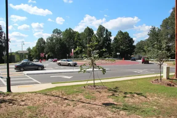 Riverside Drive roundabouts in Sandy Springs, GA, where buyers look for a business to acquire